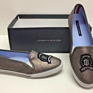 Tommy Hilfiger Blossi Silver Slip On Flats Shoe 10